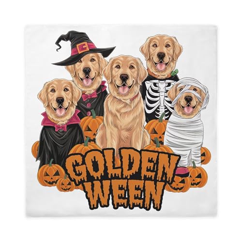 CafePress Golden Ween: A Halloween Celebration for Golden Re Queen Duvet Cover, Printed Comforter Cover, Unique Bedding