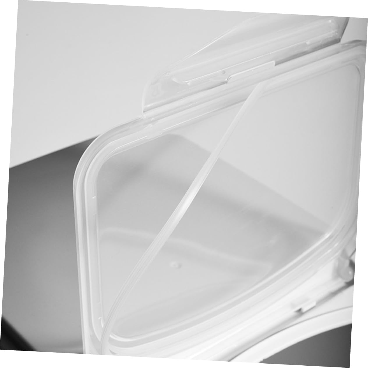 Household Rice Storage Bucket Grey Airtight Rice Cylinder with Measuring Cup Scale Display Mobile Kitchen Organizer for Dry Food Nuts and Cereal