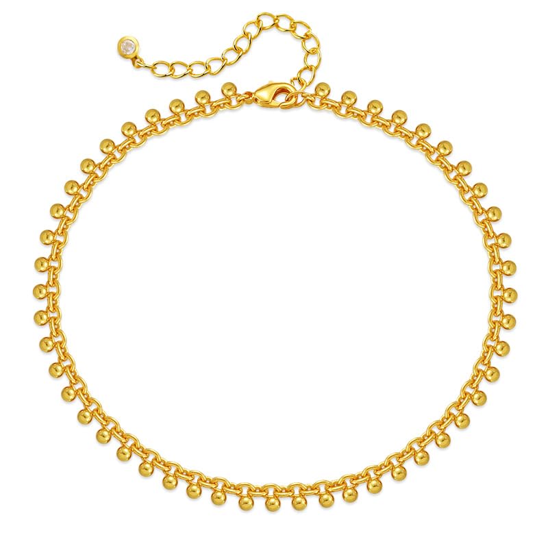 Yumikoo 18k Gold Plated Anklet, Women Adjustable Gold Tone Ankle Bracelet