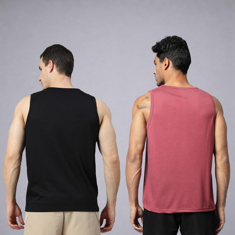 Image of CHKOKKO Tank Tops Sleeveless T-Shirt for Men Gym Wear Vest Solid Stylish Round Neck Running Sando for Sports Workout Fitness & Casual or Beach Wear