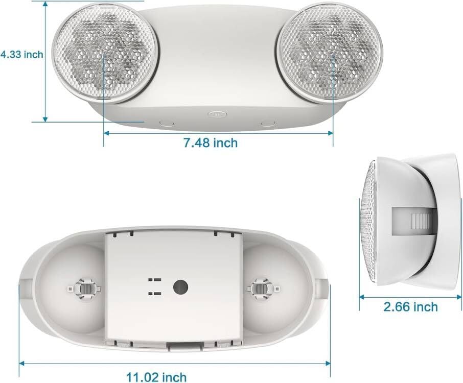 LED Emergency Exit Light With Battery Backup – Adjustable Two Heads, UL 924 Listed