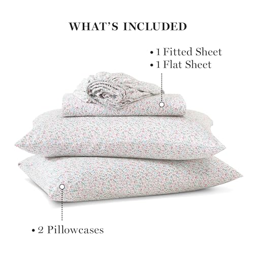 Martha Stewart Ultra Soft Brushed and Washed Microfiber 4 Piece Sheet Set, Easy Care, Comfy Bed Sheets with Deep Pocket - Image 4