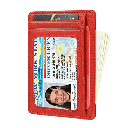 Image of GH GOLD HORSE Slim RFID Blocking Card Holder Minimalist Leather Front Pocket Wallet for Women | Slim