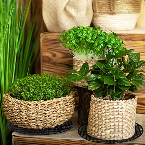 Pouranon Plant Risers For Pots Indoor, Plant Level Pot Elevator, 5 Pack Plant Elevator For Fabric Pots, 11.8 Inch Big Heavy Duty Plastic Plant Stands To Prevent Rot And Damage On Deck Or Patio #TOP5