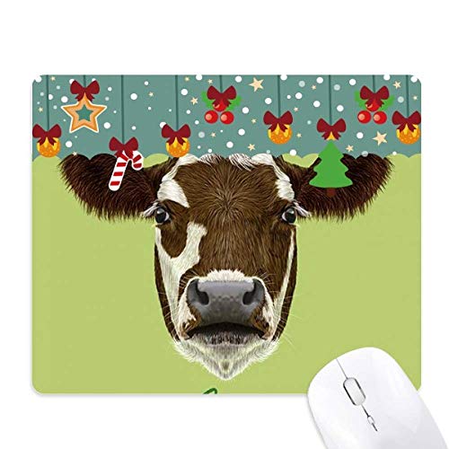 Tapis de souris en caoutchouc motif vache laitière marron antidérapant