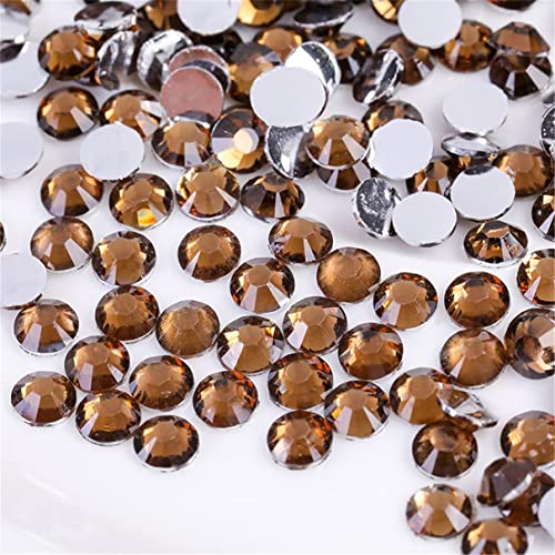 Image of 500 Pieces SS30 6mm Flatback Rhinestones Clear Glass Round Gems Crystals for Nail Art DIY Crafts Clothes Shoes Bags (Dark Coffee)