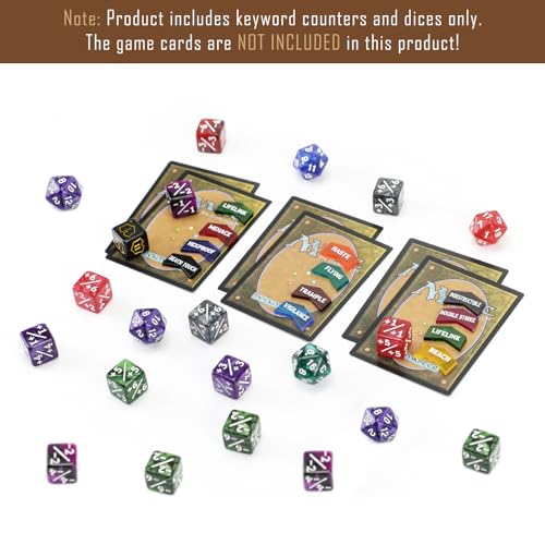 130 Pieces MTG Dice Counters Set Bulk Ability Keyword Tokens, Shield Plus 1 MTG Life Counters 6 Sided Counters Dice Set Compatible with Magic The Gatering TCG CCG Card Gaming Accessories by FIGURESLAB - Image 5