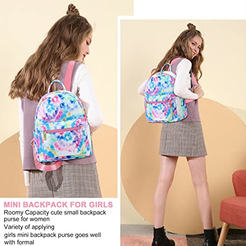 Girls Mini Backpack Womens Small Backpack Purse Teens Cute Tie Dye Travel Backpack Casual School Bookbag (Blue) #TOP7
