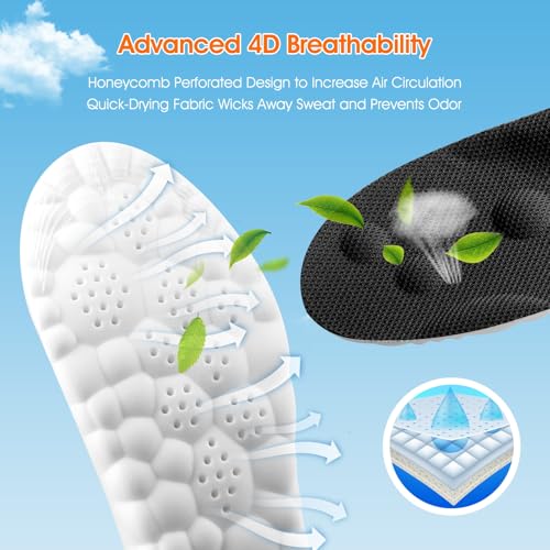 image for ENLOPQ 4D Cloud-Like Comfort Soles for Men - Soft Memory Foam Cushioni