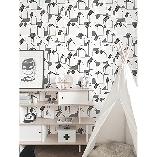 Mural moderne de chambre et cuisine aux lignes géométriques 312cm
