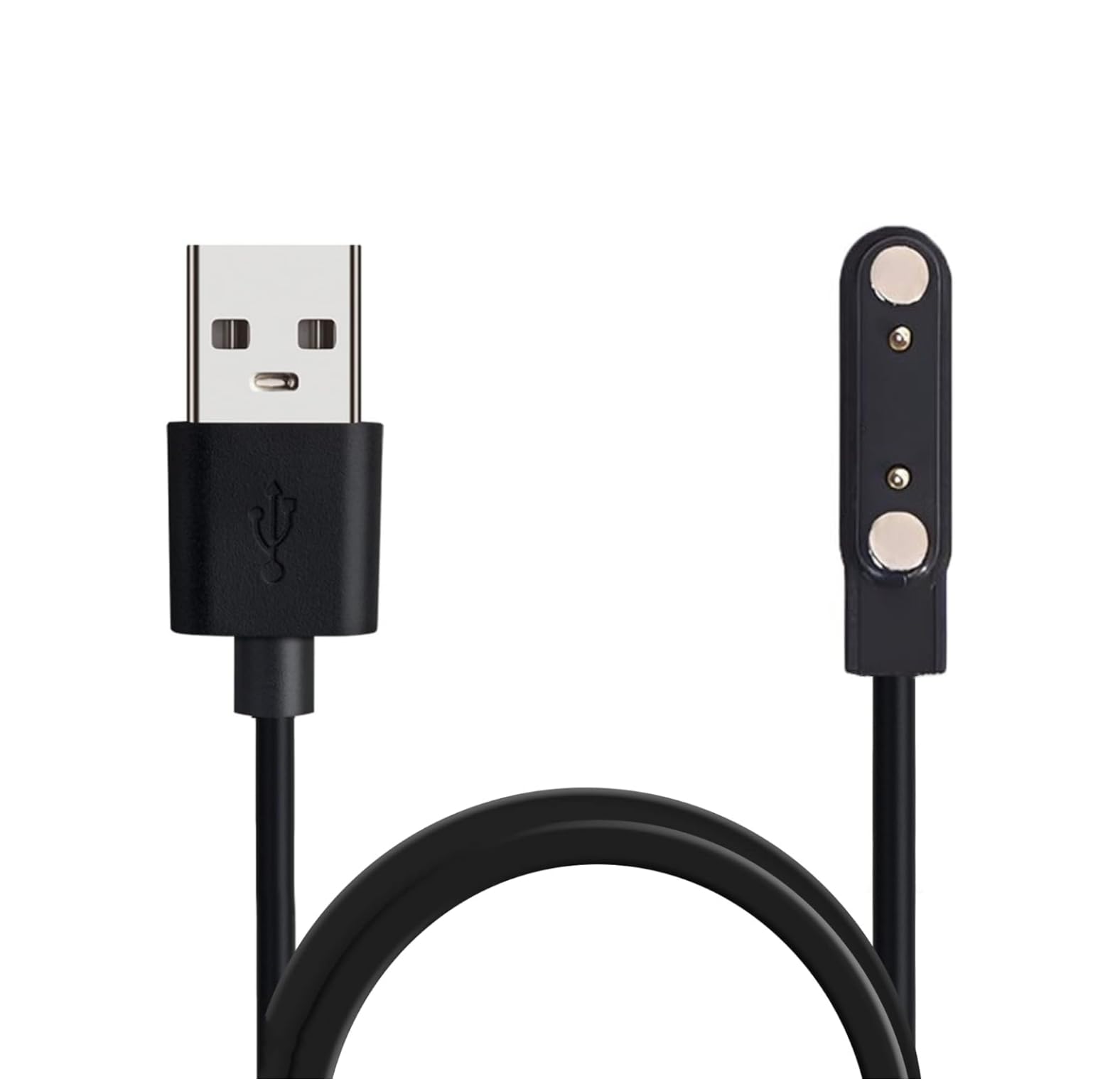 Smart Watch Universal Charger Magnetic 7.62mm, Smartwatch 2 Pin Magnetic Suction Replacement Charger Cable for da fit Smart Watch, Charging Distance of Watch is Compatible 7.5mm-8mm