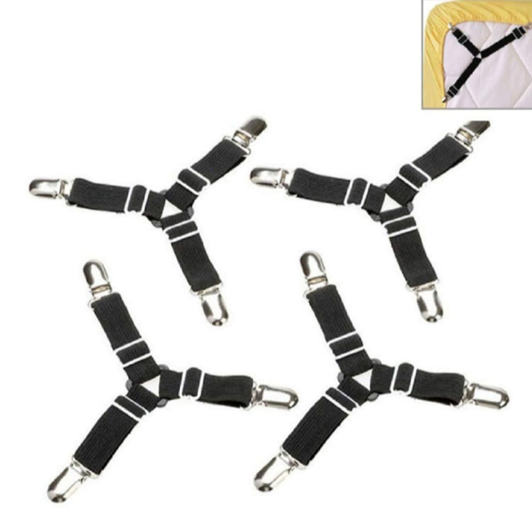 Bed Sheet Holder Straps Fitted Sheet Keepers Bedsheet Holders Fasteners,Elastic Adjustable Bedsheet Holders for a Wrinkle Bed Sheet.