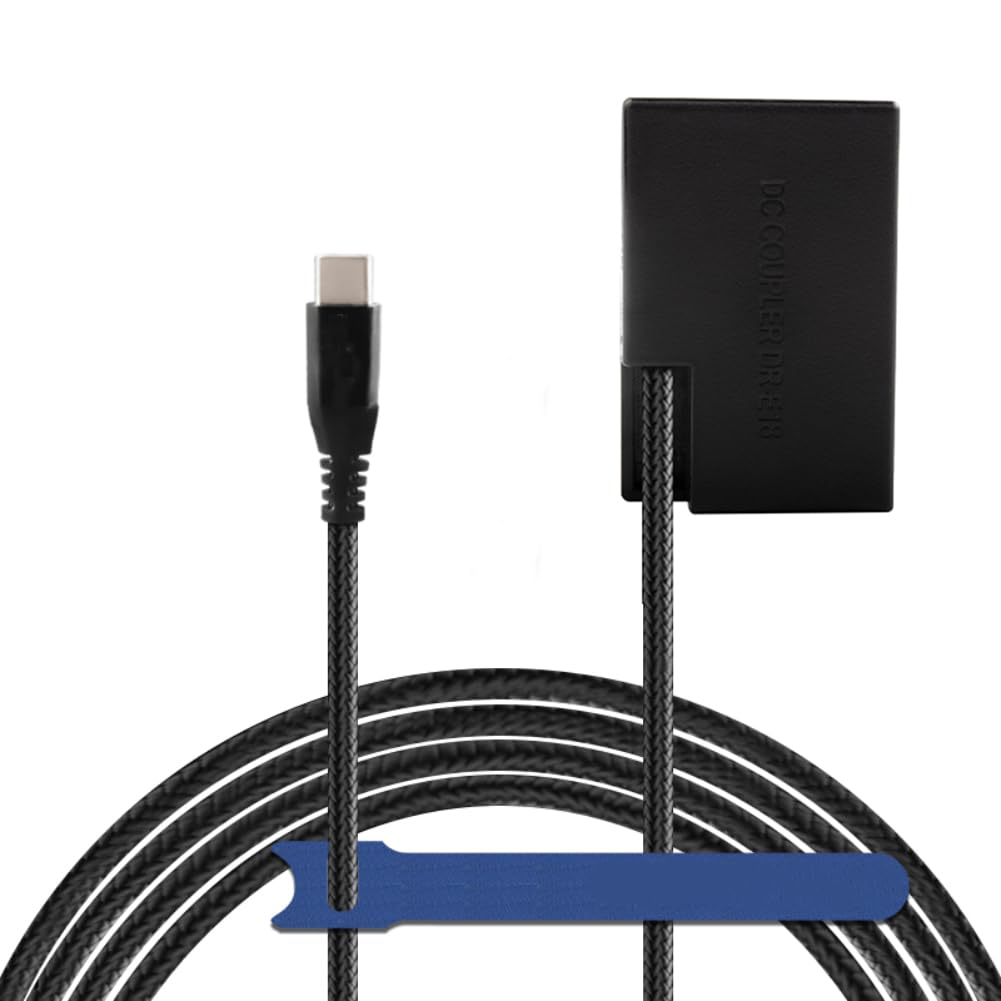 PD Cavo di Alimentazione USB-C a LP-E17 Batteria Fittizia DR-E18 Accoppiatore DC per Canon EOS Rebel T6i T7i SL2 SL3 RP R10 T6s T8i 77D 200D 250D 750D 760D 800D 850D Fotocamere.