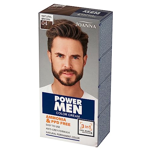 JOANNA JOANNA AV2023 - Tintura per capelli naturale da uomo, 30 g, crema colorante permanente per capelli, barba e baffi, copre i capelli grigi, colore avorio