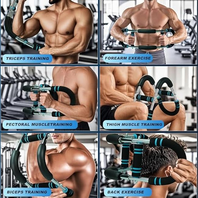 Twister Arm Trainer, 50-110lb 6-Level Force Adjustment Chest Workout Equipment, Arm Trainer, Portable Power Twister Bar, Chest Trainer for Men & Women, Detachable Design Fitness Anywhere