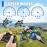 4DRC V32 RC Plane, Foam Remote Control Airplane with Light, 2 Batteries, 360° Flip, Gyro Stabilize Systems, 3 Speeds Adjustable RC Fighter Jet Planes Toy Gifts for Kids Boy Beginners Adults, Blue - Image 7