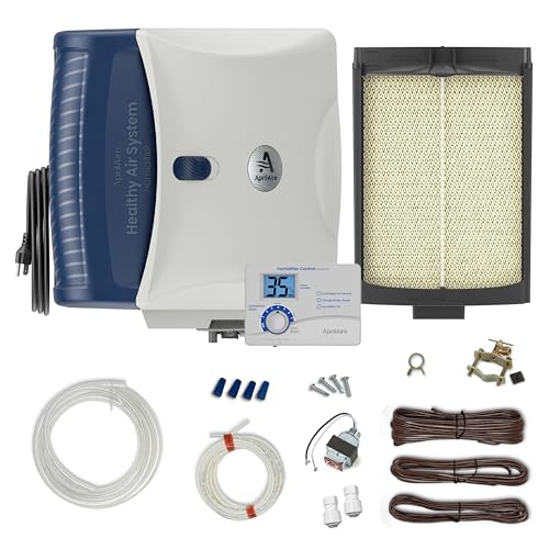 Image of AprilAire 720AKZ Whole-House Fan-Powered Evaporative Humidifier – 21 GPD, Water Saving, Automatic Digital Control, Installation Kit, for up to 6,250 Sq. Ft., Part of the AprilAire Healthy Air System