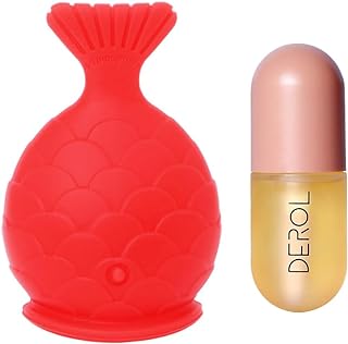 Lip Plumper Tool+Lip Plumper Gloss Set,Fish Shape Lip Enhancer Plumper Device Natural Pout Mouth Tool Lip Serum Care Moisturizing Lip Plumping Big Sexy Mouth