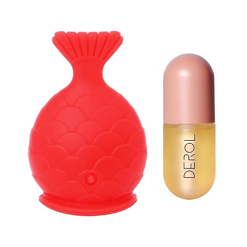 Herramienta para rellenar los labios+conjunto de brillo de labios, dispositivo de aumento de labios en forma de pez, herramienta de boca de puchero