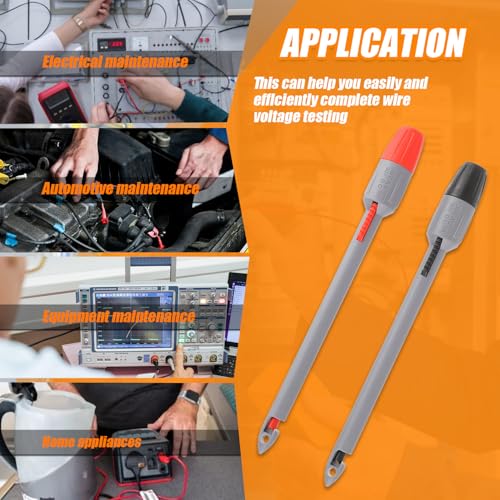 HUAREW Heavy Duty Wire Piercing Probe Insulation Piercing Clip Set with 4mm Push Banana Plug for Multimeter Test Leads Multi Testers Needle Accessories