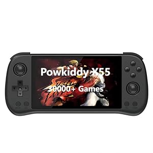 X55 Retro Arcade Handheld Game Console Built-in 30,000 Games, 5.5-Inch IPS Screen RK3566 CPU , Nostalgic Arcade Video Gaming Machines for Kids Adults -16G+256G (Black)