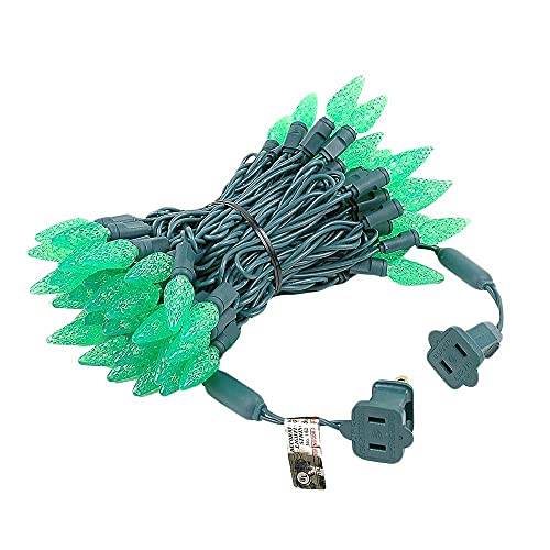 Novelty Lights 70 Light C6 Led Christmas Mini Light Set, Commercial Grade Outdoor String Lights, Green, Green Wire, 24 Feet #TOP2