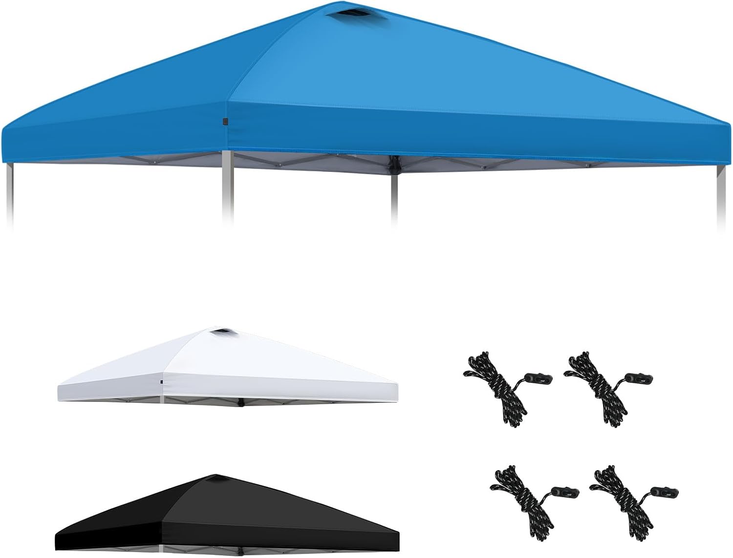 HYPER VENTURE 10x10ft Replacement Canopy Top with Air Vent, Waterproof & UV Protection for Straight Leg Frame, Outdoor Pop Up Canopy Tent Cover for Patio Garden Camping (White)