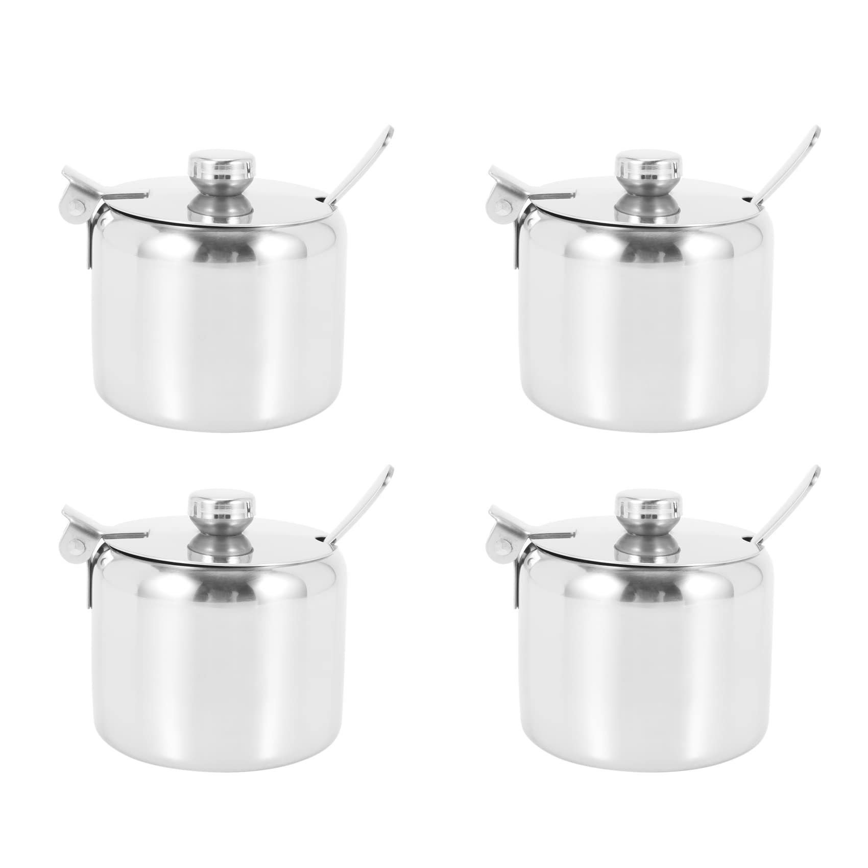 Hndhbfgrt 4X Stainless Steel with Lid and Spoon Seasoning Jar Seasoning Jar Tableware Spice Container