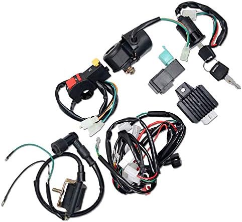 Wiring Harness Coil Loom Ignition System CDI Spark Plug Kit for 50cc 70cc 90cc 110cc PIT Quad Dirt Bike ATV Dune Buggy