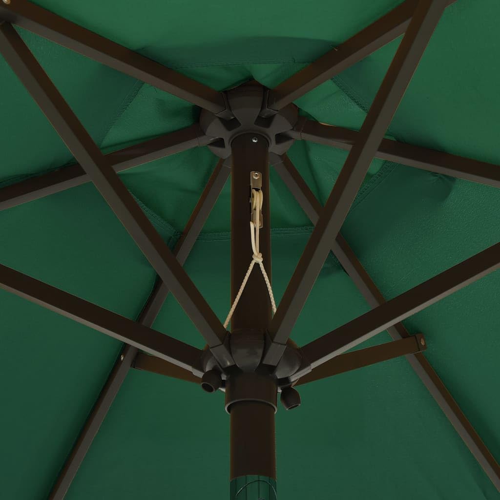 Sombrilla de Jardín con 12 LED y Diseño Inclinable, Impermeable y con Protección UV, Plegable y Portátil para Terraza, Patio o Jardín, Poste de Aluminio y 6 Varillas
