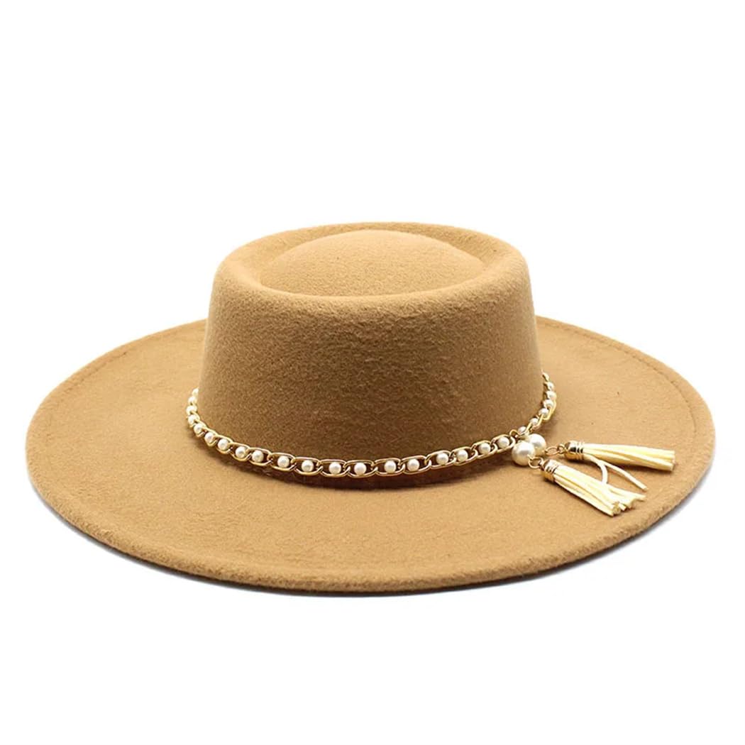 Cappello Fedora unisex a tesa larga da uomo e donna elegante cappello in feltro per feste, matrimoni e chiesa
