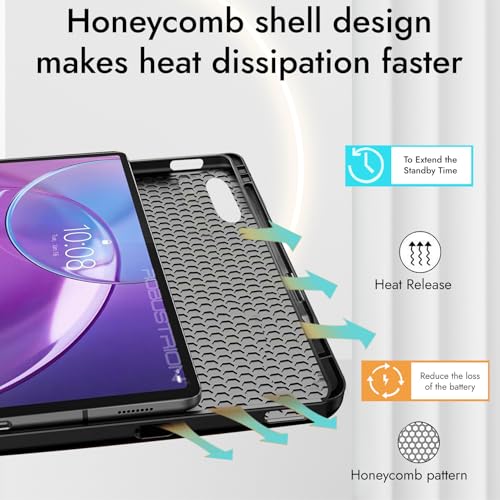 Image of Robustrion Case for Lenovo Idea Tab Pro 2nd Gen 13 inch Cover Case with [Pencil Holder] [Soft Flexible Case] for Lenovo Idea Tab Pro Gen 2 Cover Case 13 inch [Auto Sleep Wake Support] - Black