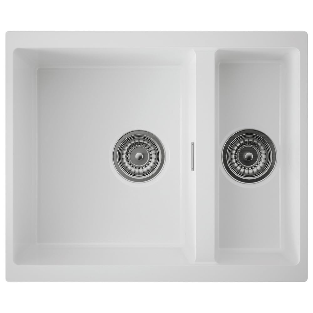 Astini Dante 1.5 Bowl Ceramic White Undermount Kitchen Sink & Waste