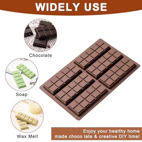 image for Husfunov Chocolate Bar Mold,Non-Stick Chocolate Molds, 100% Food Grade