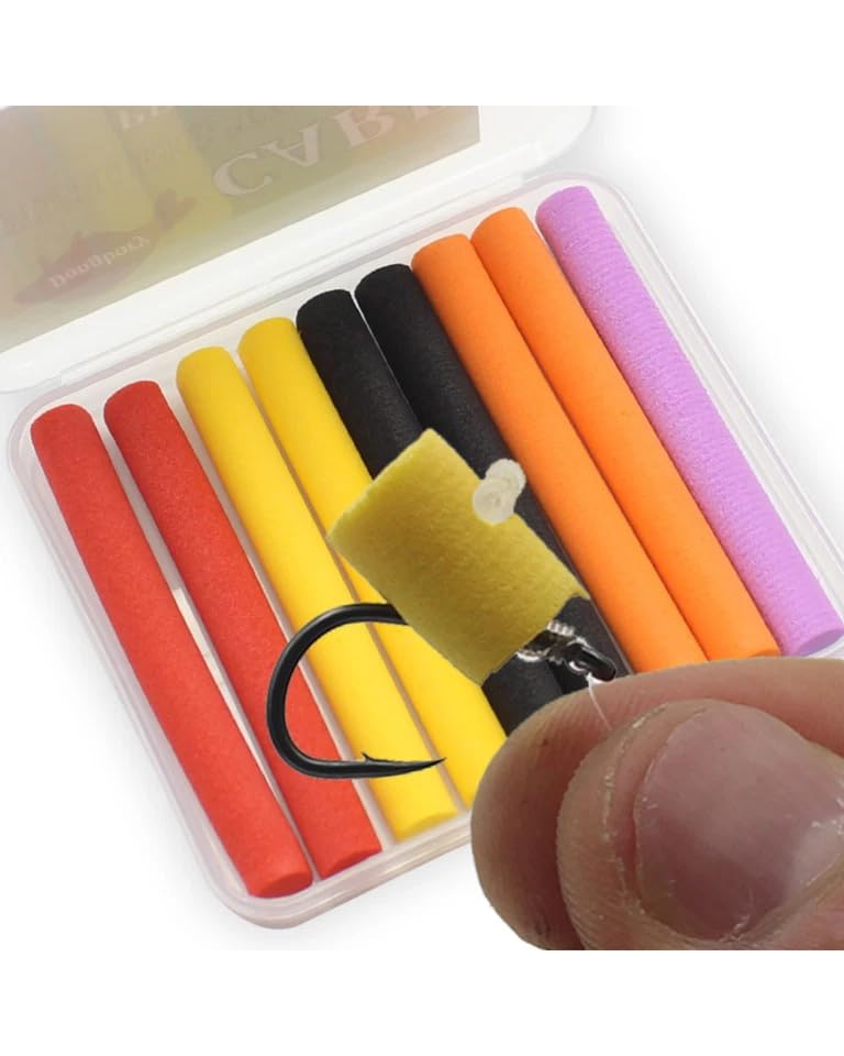 Zig Rig Foam Sticks for Carp Fishing – 9 Pack Buoyant 8mm x 70mm Pop Up Foam in Assorted Colours – Hook Bait for Zig Rigs & Surface Fishing