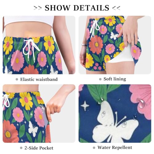 Pantalones cortos de baño mujer con forro suave poliéster y elastano 6