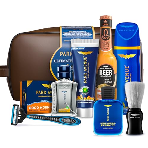 Image of Park Avenue Ultimate Grooming Kit 9in1 Combo Grooming Kit for Men | Gift Set | Shaving Kit for Men | Shaving Foam | After Shave | Gift Hamper | Free Travel Pouch Inside