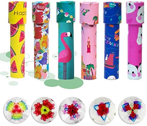 OSOPOLA Large Kaleidoscope Toy - Paper Tumble Wheel Magic Tin Tube Prism Lens - Educational Toy/Birthday Present/Party Favor for Kids 6Pcs(Random Delivery)