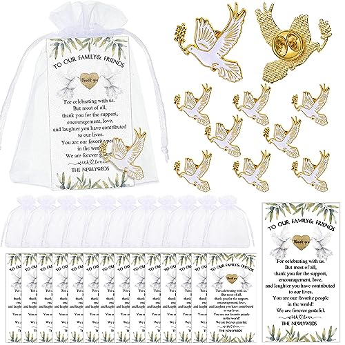 Épingles commémoratives colombe de la paix en organza blanc pour célébration