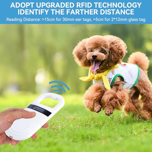Image of Pet Microchip Scanner, Rechargeable Pet Microchip Reader Pet Chip ID Scanner with OLED Display Screen Supports FDX-B (ISO11784 /11785) and EMID Microchips for Animal /Pets /Pigs /Dogs /Cats