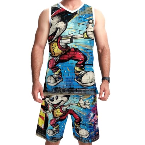 Combinaison de basket-ball unisexe avec poches ensemble de sport fluide imprimé graffiti original