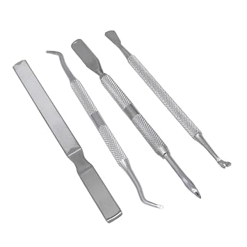 Professional Nail Care Set 4-Piece Manicure Kit Double-Sided Nail Files Cuticle Trimmers and for Home Manicure and Pedicure