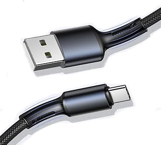MLTRA USB Type C Cable 3A Fast Charging, USB-A to USB-C Charge Braided Cord Compatible with Samsung Galaxy S10 S9 S8 S20 Plus A51 A11,Note 10 9 8, PS5 Controller, USB C Charger (Black, 300 cm)