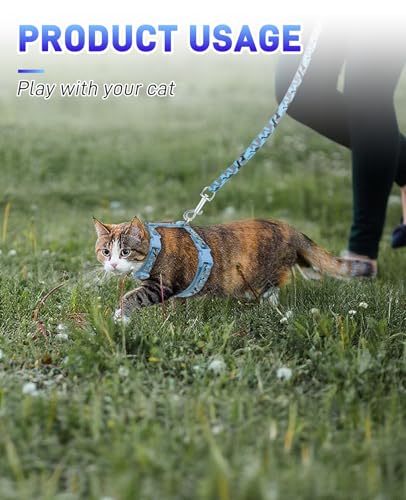 3 Pack Cat Leash and Harness Set, Lightweight Adjustable Collar Escape Proof for Cats - Image 6