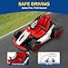 Planet X8 24V Electric Go Kart for Big Kids, 4WD & 2x150W Drift Kart, 2-Seater Ride on Toys, 5-Point Safety Belt w/Soft Start, Max Racing Speed 8 MPH, 7AH High Motor, Power Display, Wireless, Music