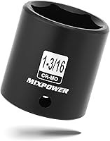 Vista 32 de MIXPOWER Enchufe de impacto profundo de 1/2", CR-MO, 1.496 in, 6 puntos, tuerca de eje de grado de impacto para una fácil extracción
