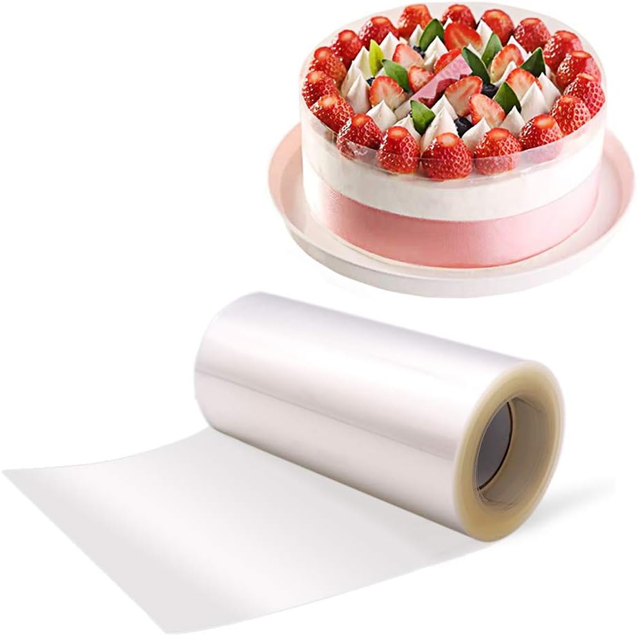 Cake Collar - Cake Decorations Supplies Acetate Sheets Roll Cake Collars โ Clear Transparent Cake Strips - Cake Surrounding Edge Wrapping Tape for Chocolate Mousse DIY Cake Decorating