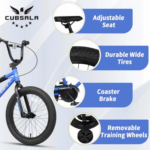 Image of 12 14 16 18 Inch Kids Bike BMX Style Bicycle with Training Wheels Coaster Brake for 2-10 Years Old Toddlers Boys Girls Multiple Colors