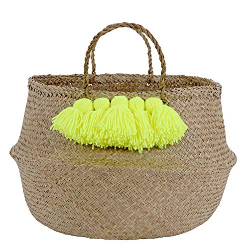 Panier à pompons jaune fluo Meri Meri pour décorer une chambre de bébé - 3