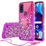 Liquid Glitter Kickstand Phone Case for Motorola Moto G Play 2023/G Pure/G Power 2022 Case Clear Dia